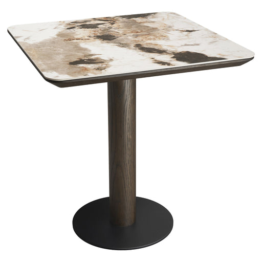 Richmond Vierkante Bistrotafel Langford Keramiek in Travertinlook, 70 x 70cm - Bruin