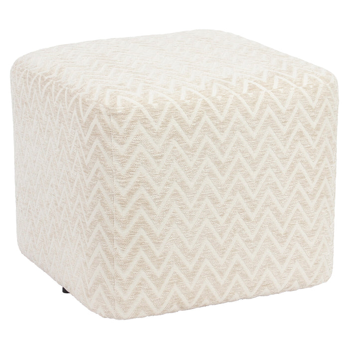 Richmond Poef Ciela Chevron, Ø51cm - Beige