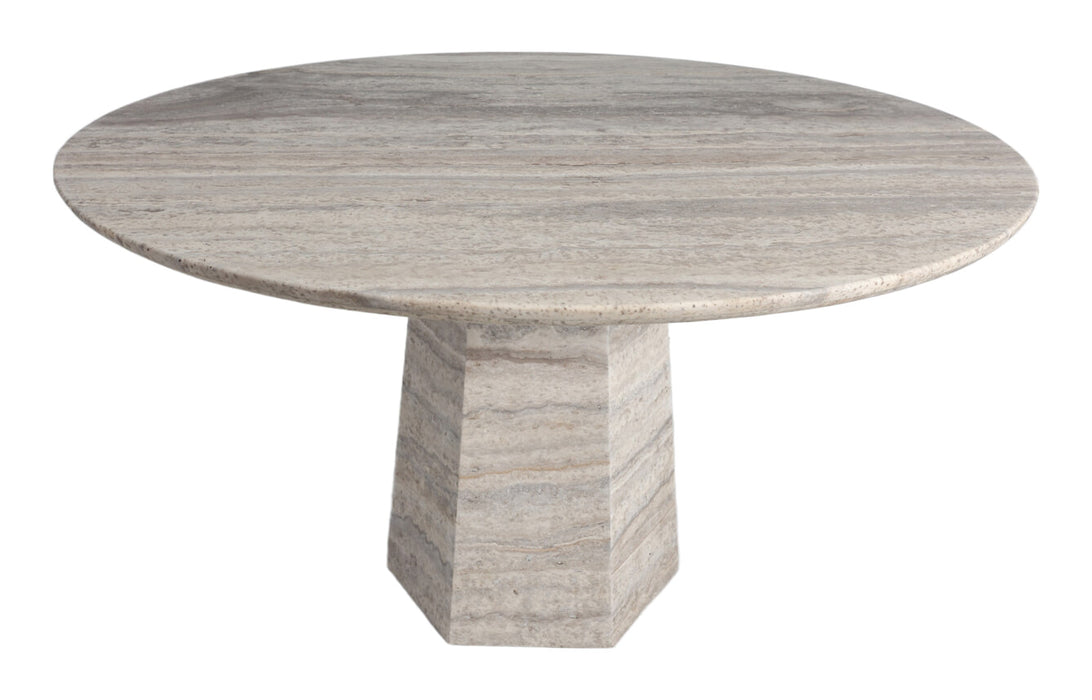 Richmond Ronde Eettafel Westin Travertin Ø135 cm - Grijs