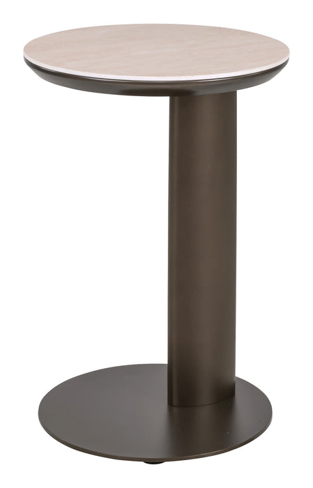 Richmond Laptoptafel Ritz Travertinlook, Ø40cm - Bruin - Rond