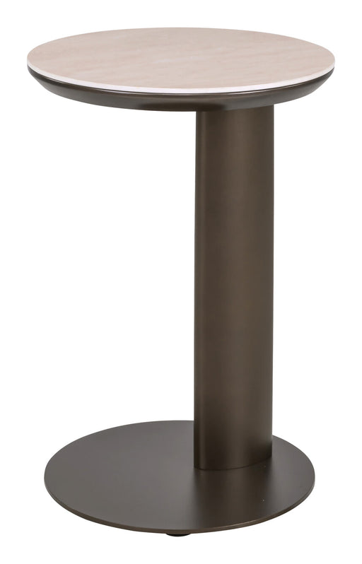 Richmond Laptoptafel Ritz Travertinlook, Ø40cm - Bruin - Rond