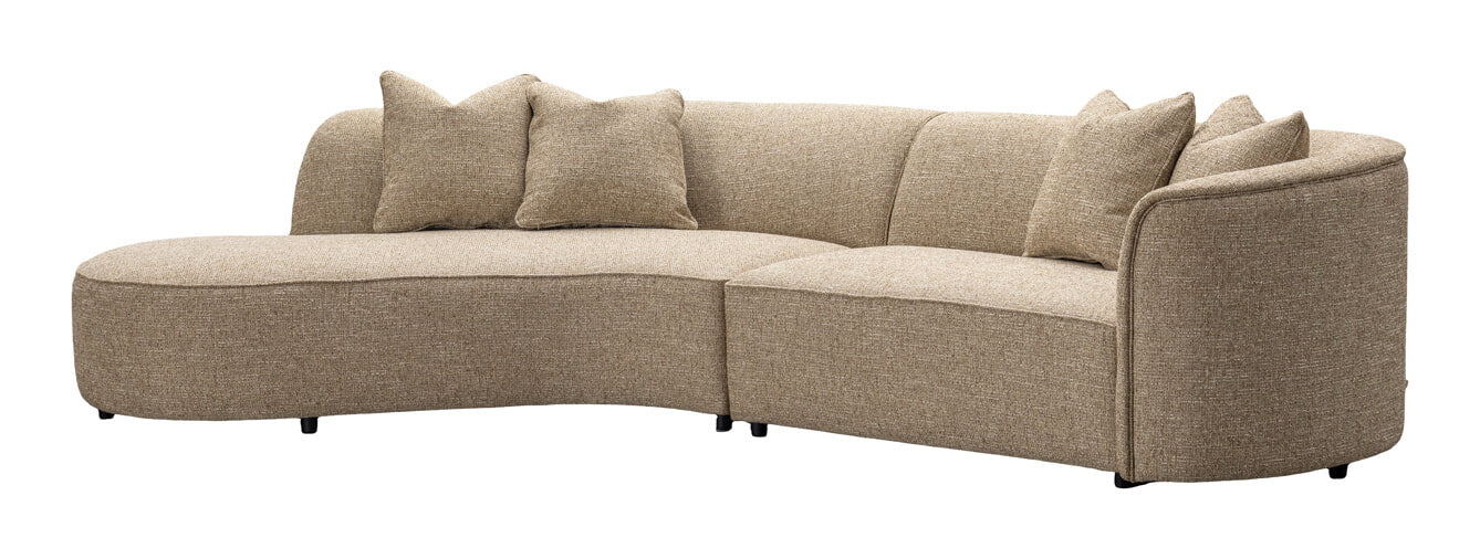 Richmond Organische Loungebank Romero Links, 307cm, Tweed - Zand