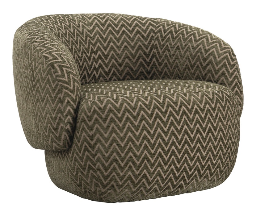Richmond Fauteuil Milano Chevron stof - Mosgroen