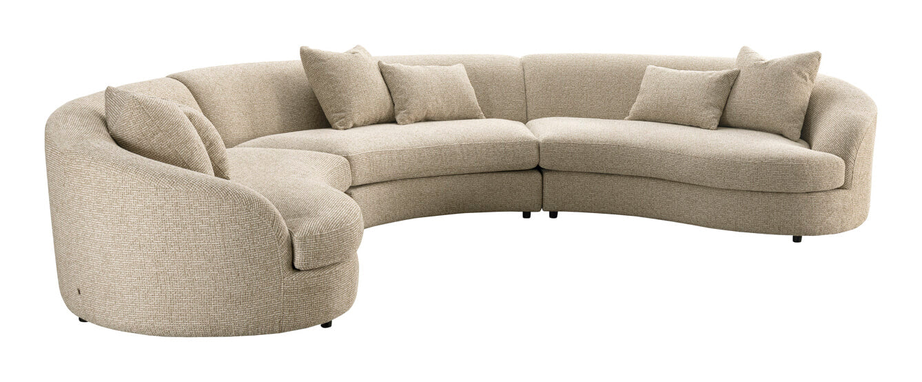 Richmond Organische Bank Morena 410cm, Blockweave stof - Crème