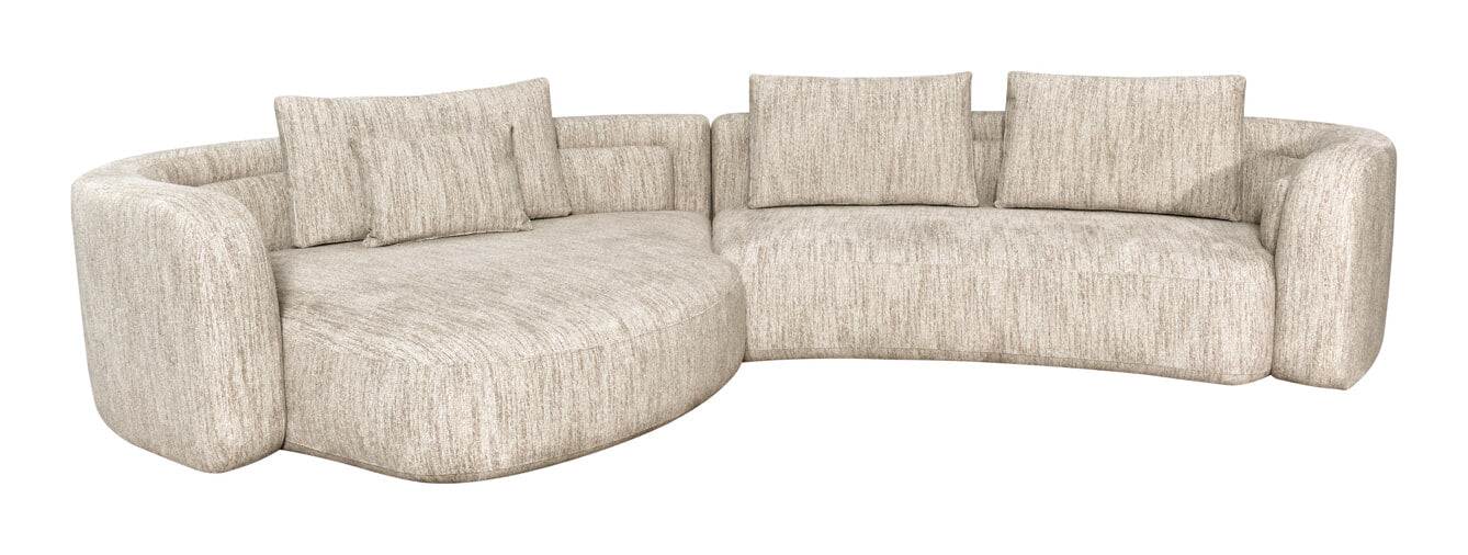 Richmond Organische Hoekbank Angusto Lounge Links, 389cm, Softweave stof - Naturel