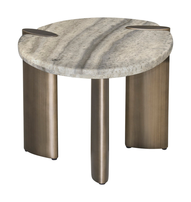 Richmond Organische Bijzettafel Arcadia Travertin, 60 x 50cm - Grijs