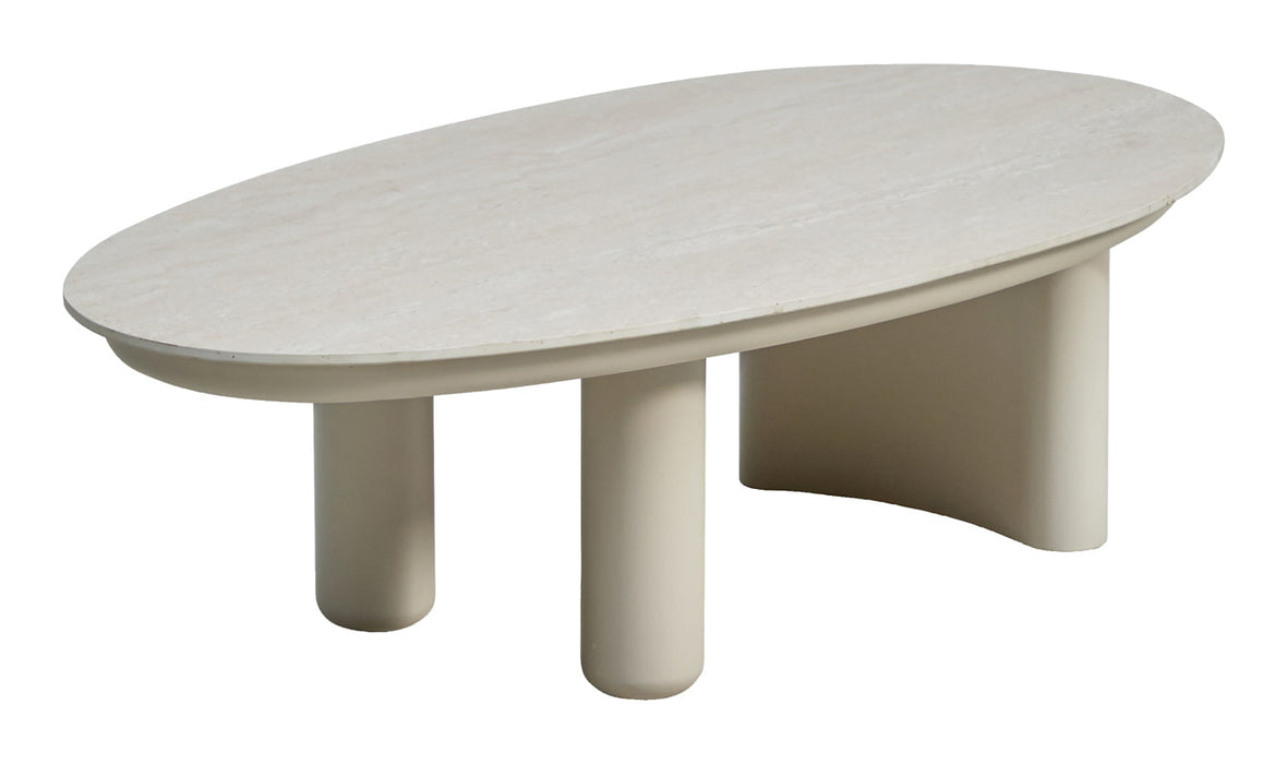 Richmond Outdoor Salontafel Vêndome Sintersteen & Metaal, 113 x 59cm - Beige - Ovaal