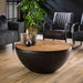 LifestyleFurn Salontafel Raft - Zwart / Naturel, Ø90cm - Rond