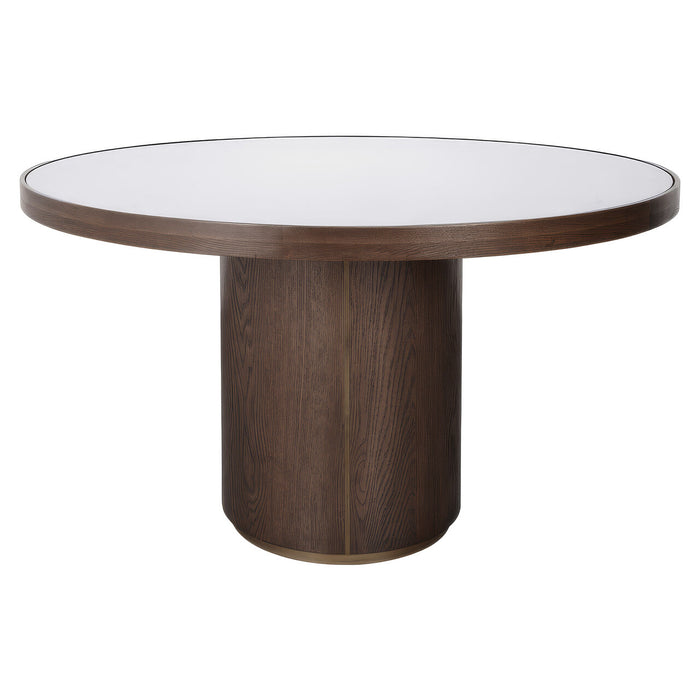 Richmond Ronde Eettafel Willox Linnen en eiken, 130cm - Bruin