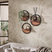 LifestyleFurn Wandplank Round Renée Massief acacia, Set van 3 stuks - Bruin