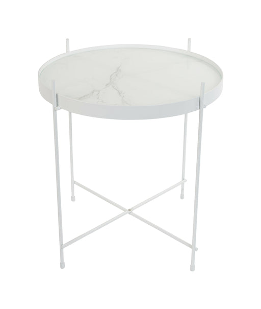 Zuiver Ronde Bijzettafel Cupid Marmerlook, 43cm