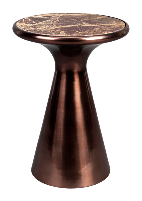 Dutchbone Ronde Bijzettafel Mount Marmer, 32cm - Koper