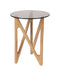 Dutchbone Ronde Bijzettafel Naia Eikenhout en glas, 40cm