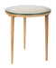 ZILT Ronde Bijzettafel Jock Eikenhout en glas, 45cm - Bruin