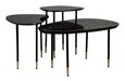 Dutchbone Organische Bijzettafel Phyllis Mangohout, Set van 3 stuks - Zwart