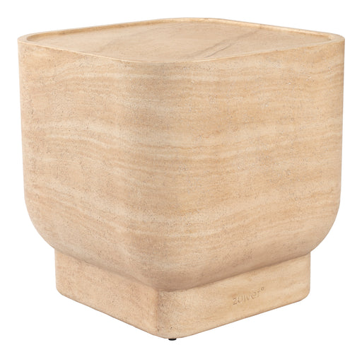 Zuiver Vierkante Bijzettafel Noble Travertinlook, 45 x 45cm - Beige