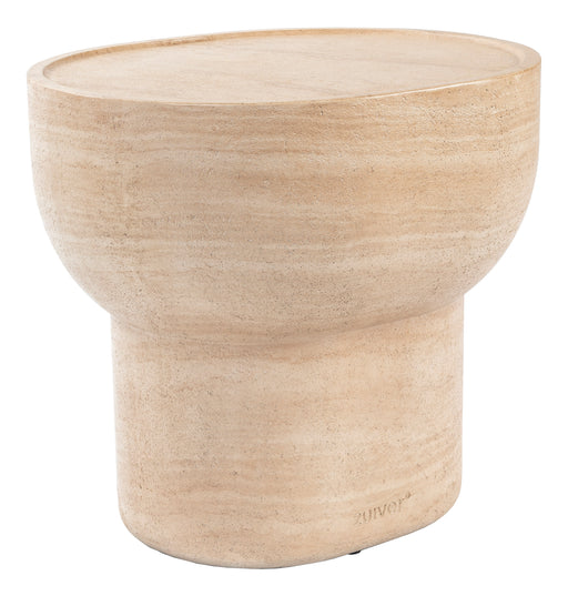 Zuiver Ovale Bijzettafel Noble Travertinlook, 50 x 42cm - Beige