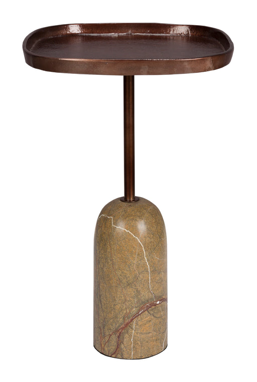Dutchbone Bijzettafel Rimo Marmer, 35 x 35cm - Bruin - Vierkant