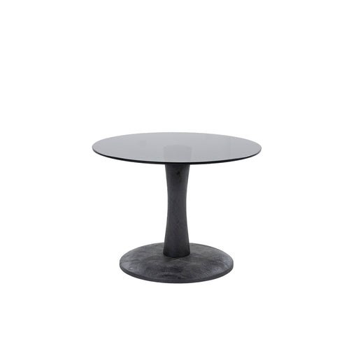 By-Boo Salontafel Boogie Mangohout en glas - Zwart - Rond