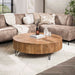 LifestyleFurn Ronde Salontafel Sharmila Mangohout, 120cm - Massief mango zand