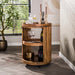 LifestyleFurn Wijntrolley Manna Mangohout - Massief mango zand