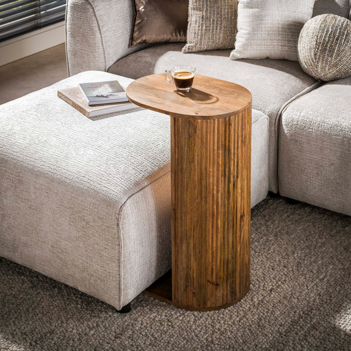 LifestyleFurn Ovale Laptoptafel Sharmila Mangohout, 45 x 35cm - Bruin - Ovaal