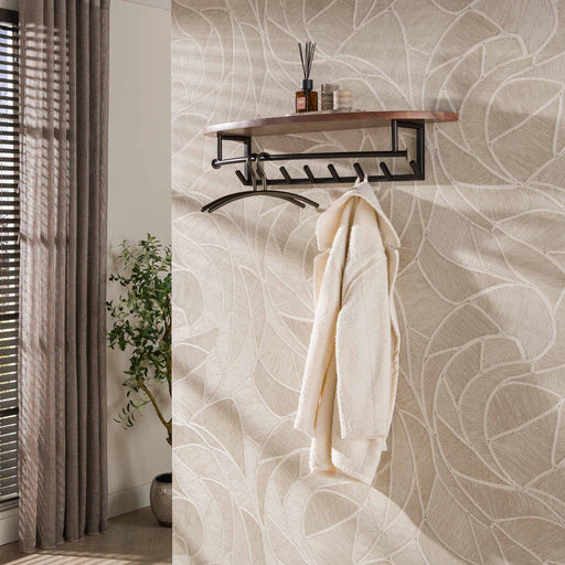 LifestyleFurn Kapstok Karia Acaciahout, Met 8 haken - Bruin