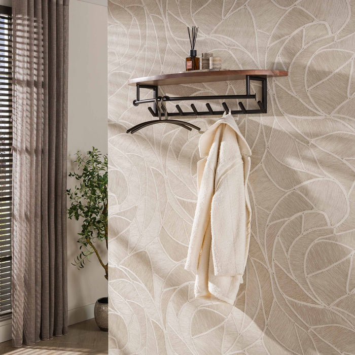 LifestyleFurn Kapstok Karia Acaciahout, Met 8 haken - Bruin