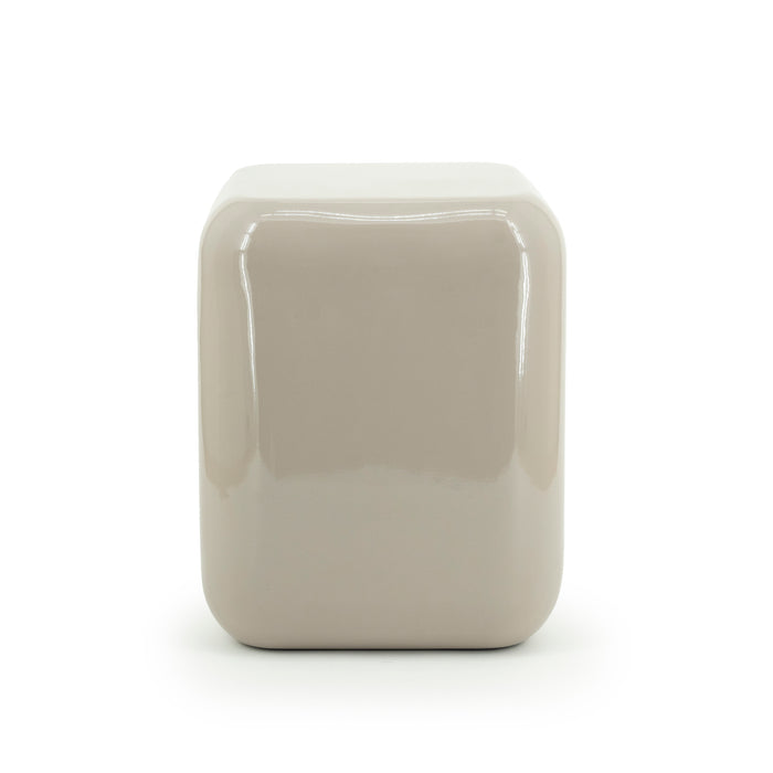 By-Boo Poef/Bijzettafel Dixon 34 x 34cm - Taupe - Vierkant - ThatLyfeStyle