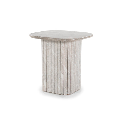 By-Boo Bijzettafel Dorique Marmer, 45 x 45cm - Bruin - Vierkant