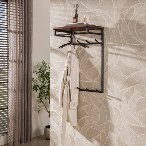 LifestyleFurn Kapstok Kelsie Acaciahout, Met 8 haken - Bruin (excl. kledinghangers)