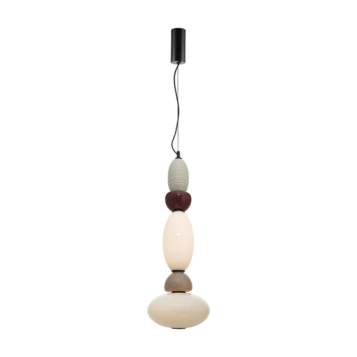 By-Boo Hanglamp Garca Verticaal, Keramiek en glas - Veelkleurig