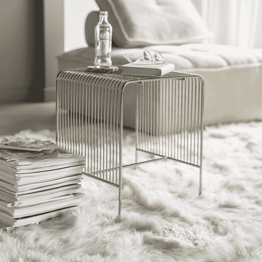 By-Boo Bijzettafel WireWorks 37 x 35cm - Silver - Vierkant