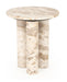 By-Boo Ronde Bijzettafel Marmo Marmer, 40cm - Beige