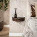 LifestyleFurn Halfrond Zwevend Nachtkastje Sherissa Acaciahout - Massief acacia glaze brown