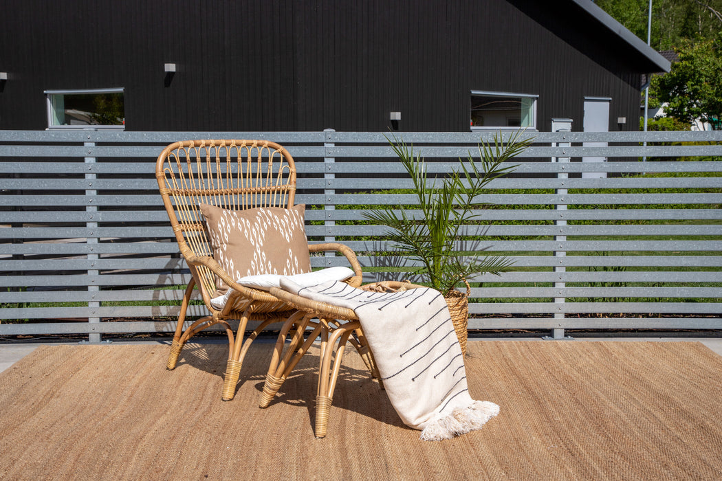 Nohr Loungestoel Bronwen Met hocker, Rotan - Naturel - ThatLyfeStyle
