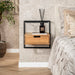LifestyleFurn Zwevend Nachtkastje Cruz Acaciahout en metaal, Met 1 lade - Bruin,Hout,Naturel