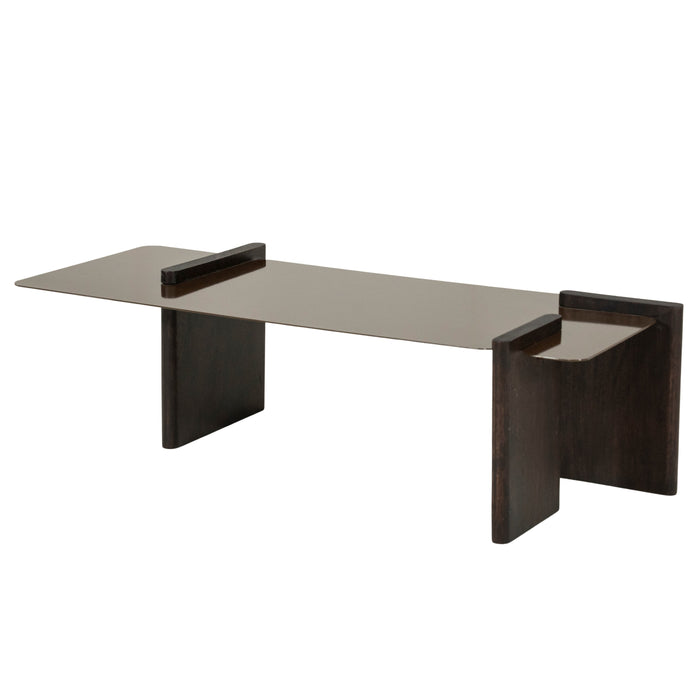 By-Boo Salontafel Voro Mangohout en ijzer, 103 x 43cm - Bruin