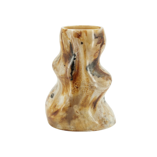 By-Boo Vaas Stonea Marmerlook, 26cm - Bruin - ThatLyfeStyle