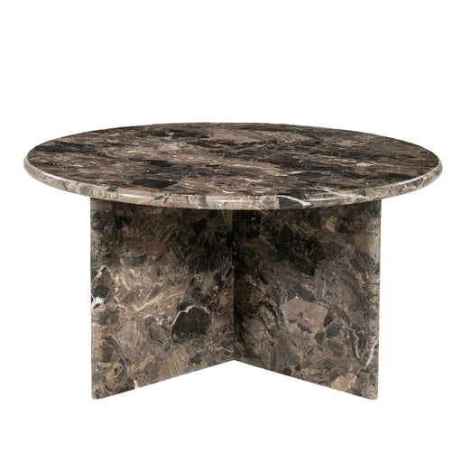 By-Boo Ronde Salontafel Sereno Marmer, 70cm - Bruin