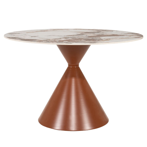 By-Boo Ronde Eettafel Roka Gesinterde steen, 120cm - Bruin
