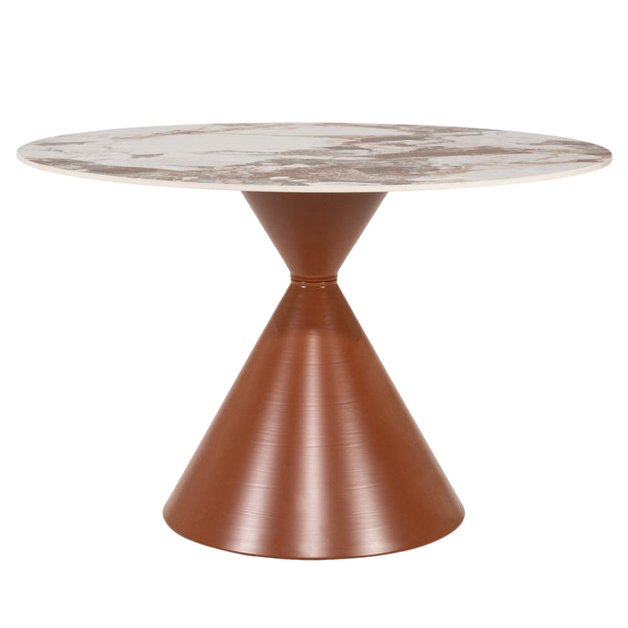 By-Boo Ronde Eettafel Roka Gesinterde steen, 120cm - Bruin
