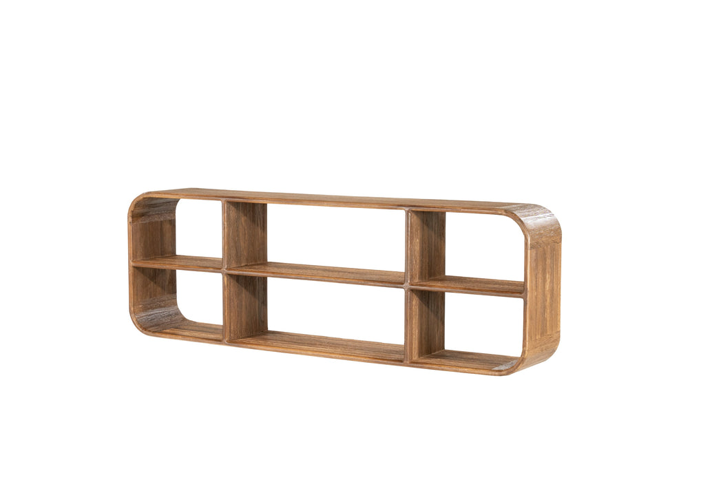 By-Boo Wandkast Cup & Co Teakhout, 40 x 120 cm - Bruin