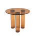 By-Boo Ronde Bijzettafel Aero Glas, 50cm - Bruin