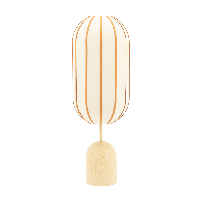 By-Boo Tafellamp Cocoon Linnen en leder, 80cm - Naturel