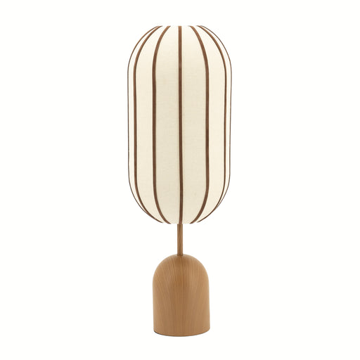 By-Boo Tafellamp Cocoon Linnen en leder, 80cm - Bruin - ThatLyfeStyle