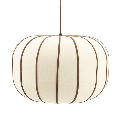 By-Boo Hanglamp Cocoon Linnen en leder, 50cm - Bruin