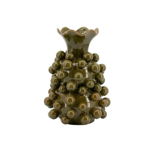 By-Boo Vaas Viro Geglazuurd aardewerk, 40cm - Groen