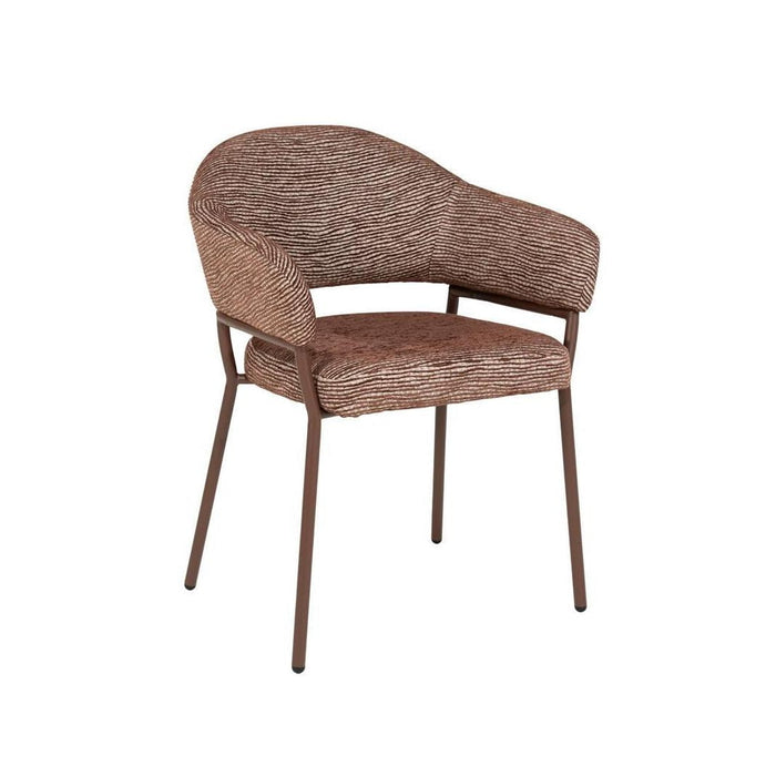 By-Boo Eetkamerstoel Noda Rail stof - Chestnut bruin