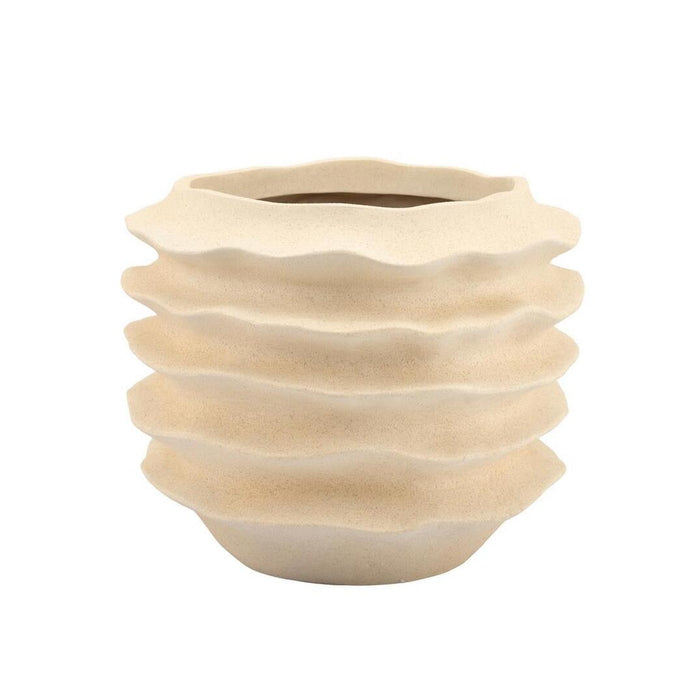By-Boo Vaas Riva Polyresin, 45cm - Wit